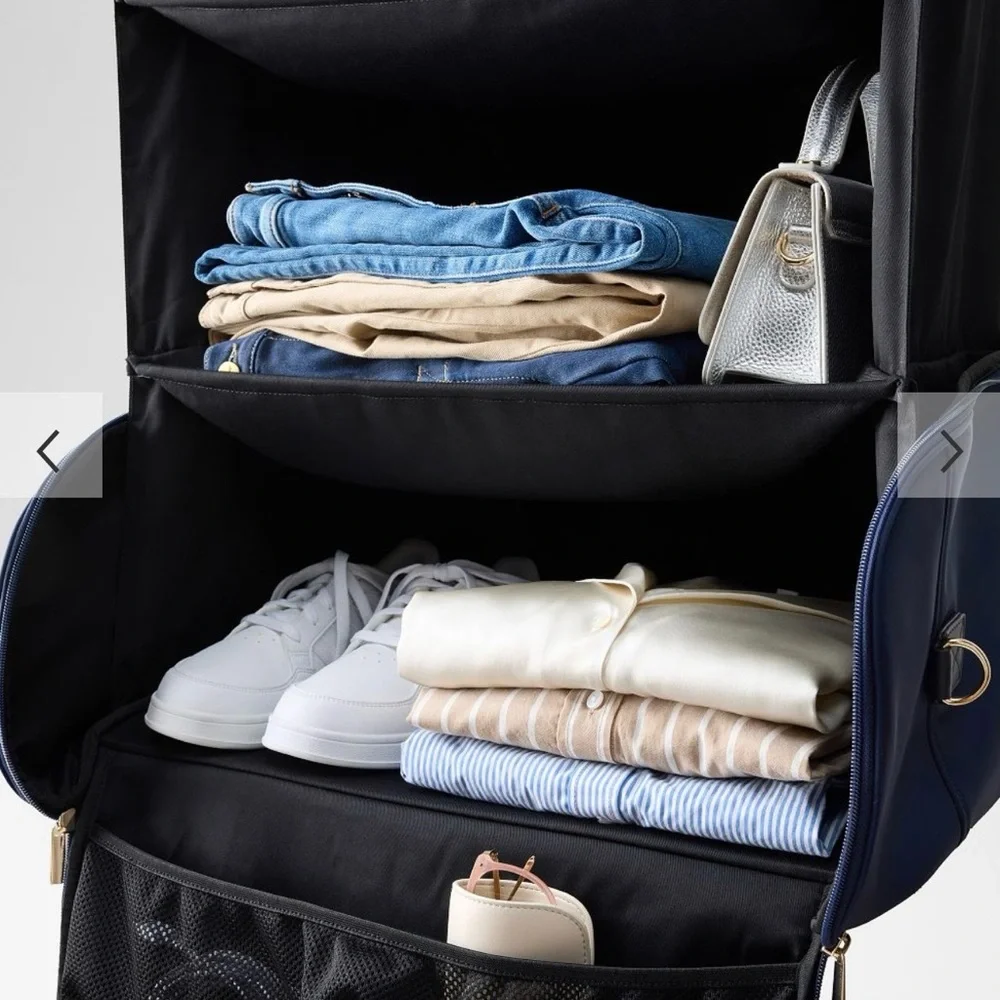 Mark & Graham TERMINAL 1 HANGING WARDROBE TRAVEL BAG navy blue, no monogram NEW